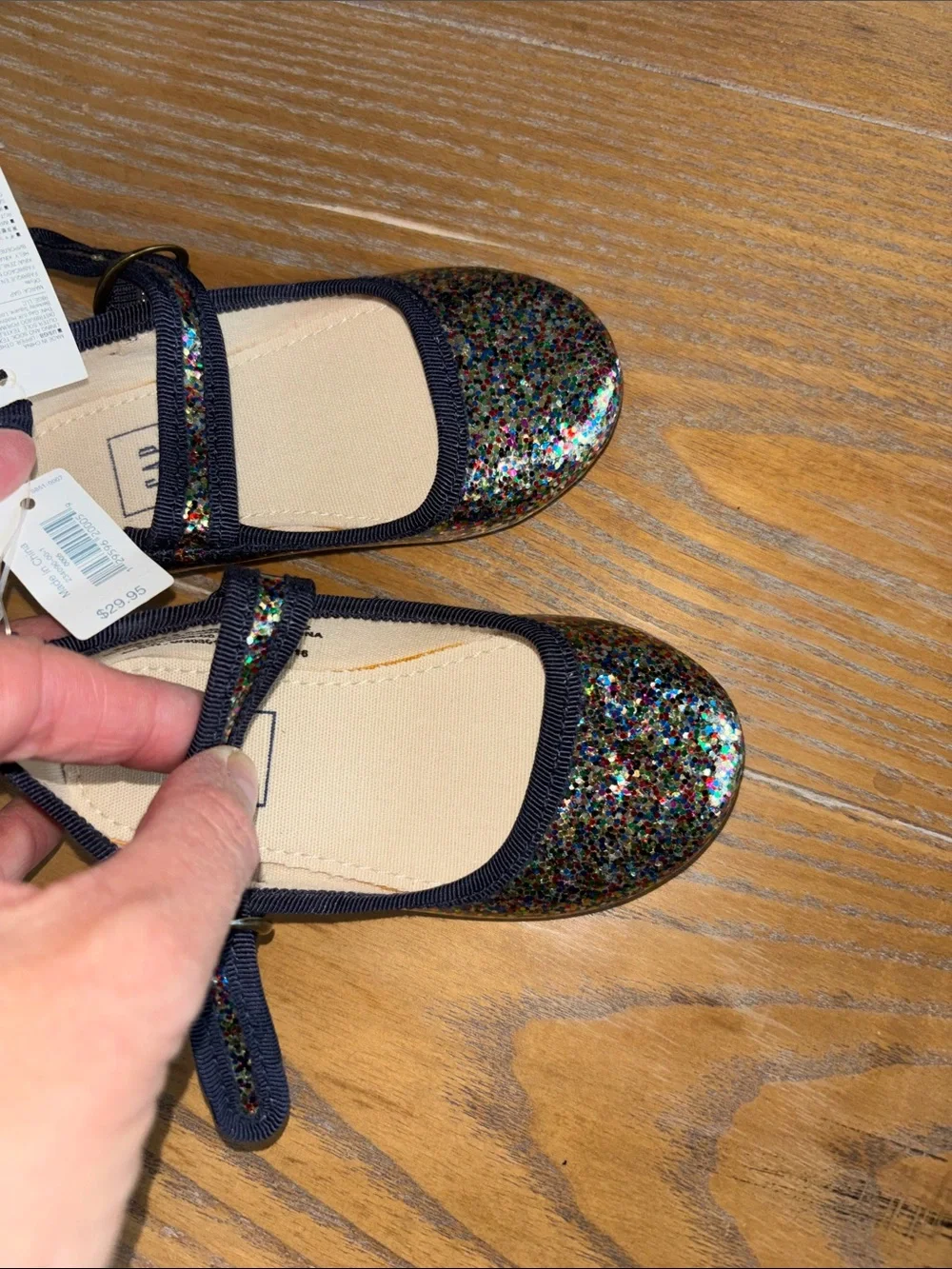 GAP Kids Navy Mary Jane Shoes with Multicolor Glitter
